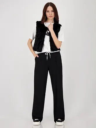 MONARI | Gilet in Felloptik | schwarz